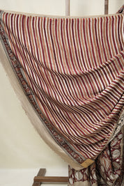 Maroon Leaf Print  HBP Modal  Silk Saree - SRMMSS558