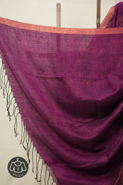 Fuchsia Pink Linen Jamdani Saree -SRFPLJS453