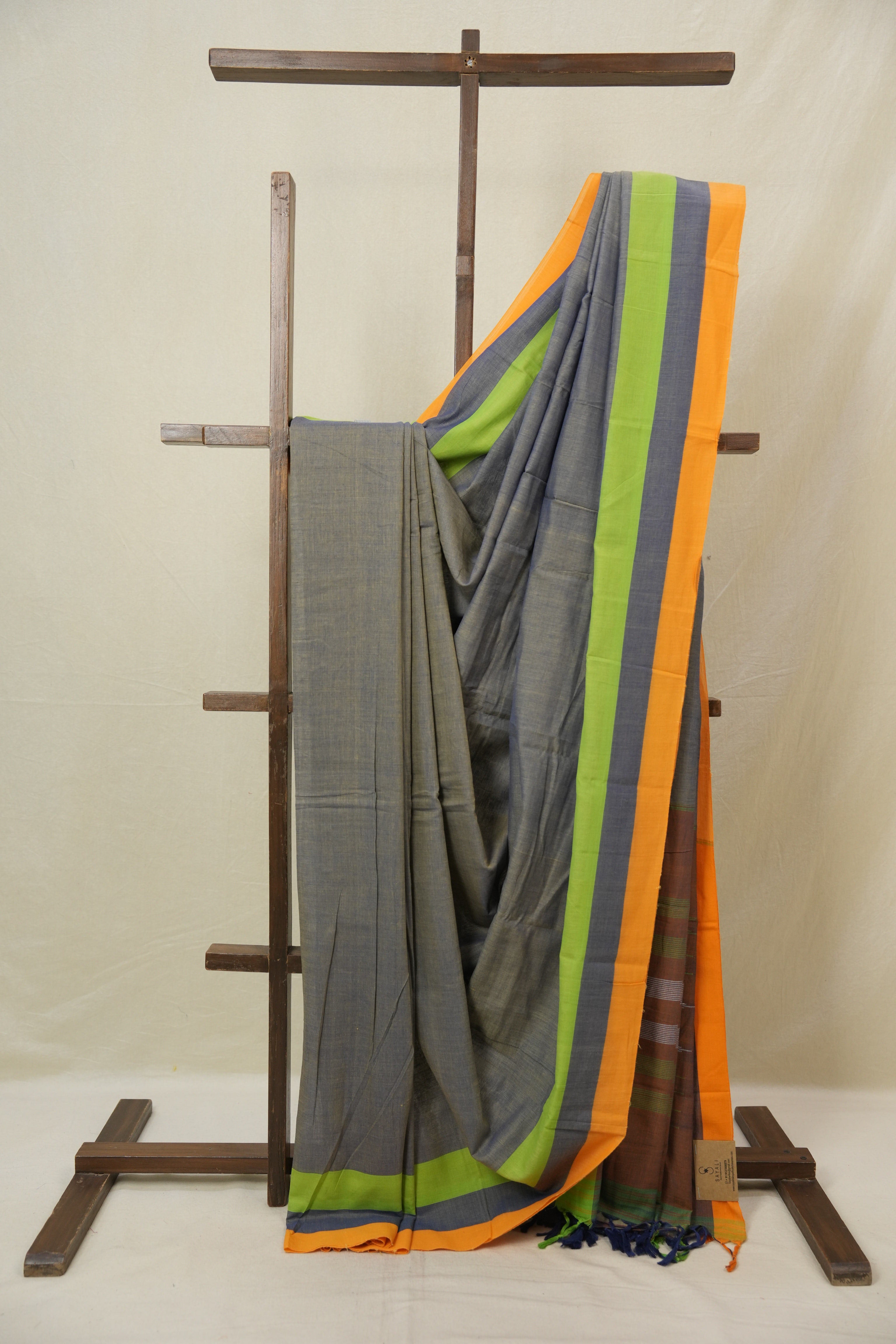 Two Tone Blue Cotton Ilkal Saree - SRBCIS977