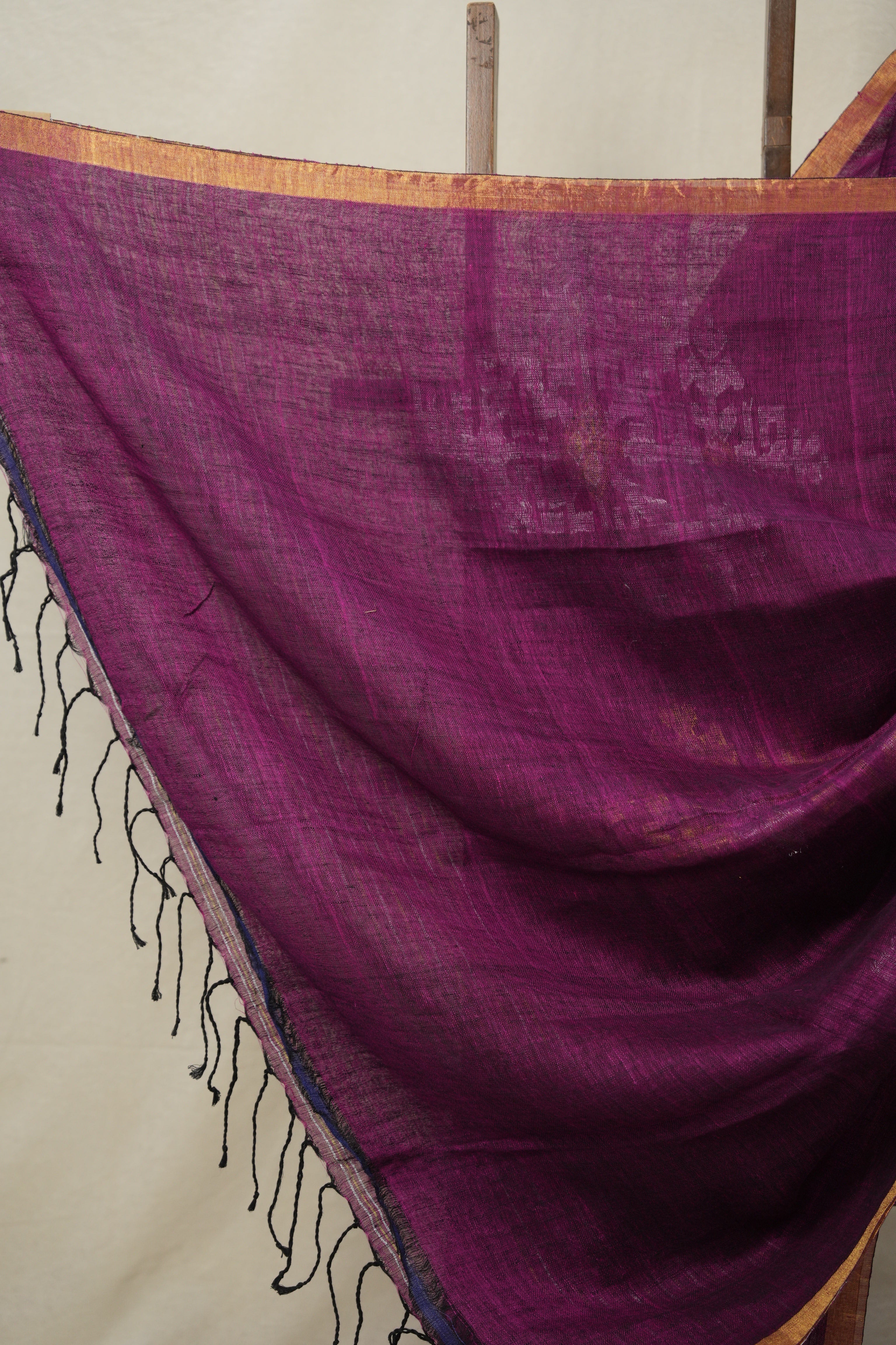 Purple Linen Jamdani Saree -SRPLJS457