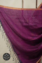 Purple Linen Jamdani Saree -SRPLJS457