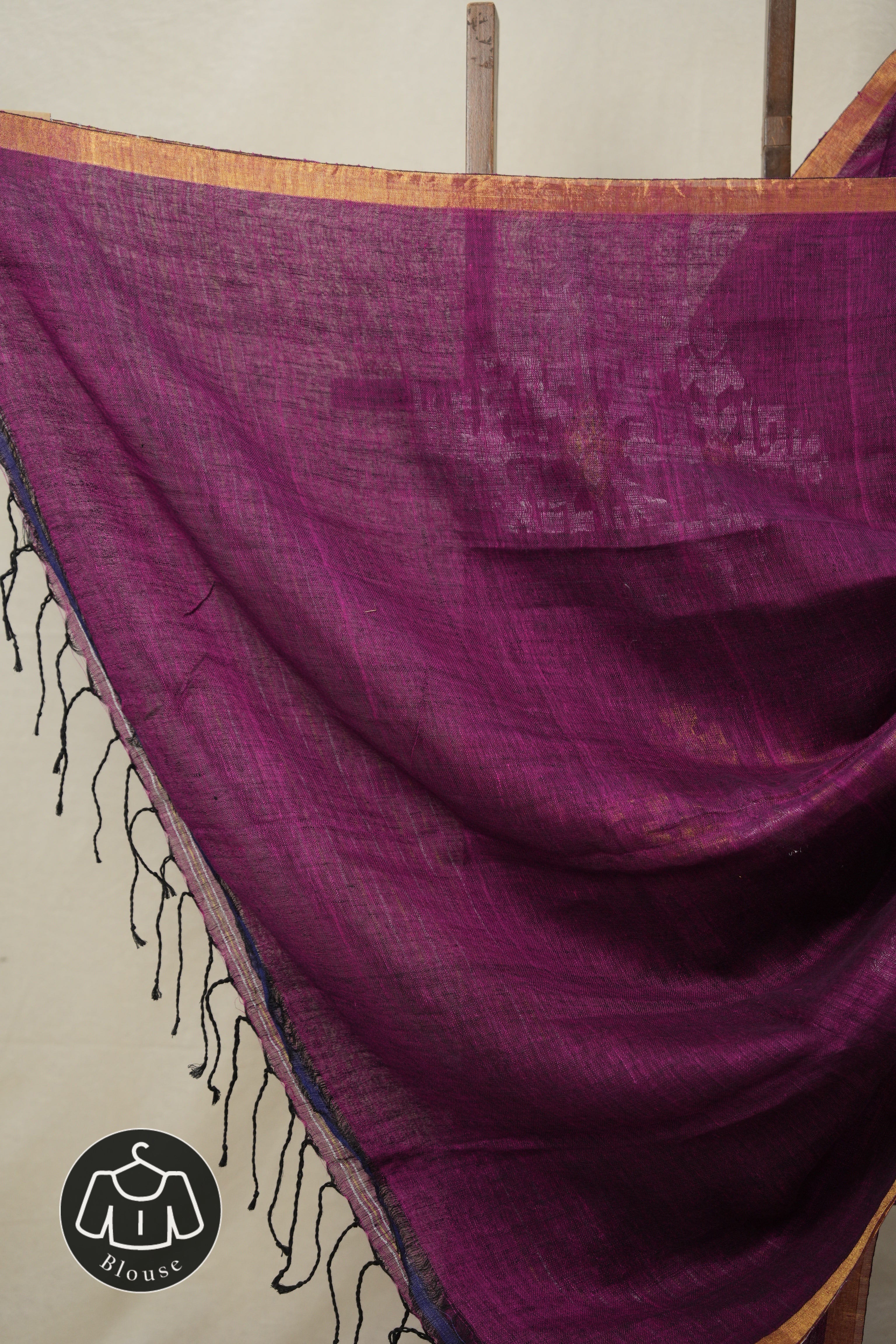Purple Linen Jamdani Saree -SRPLJS457