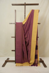 Plum Purple Cotton Ilkal Saree - SRPPCIS978