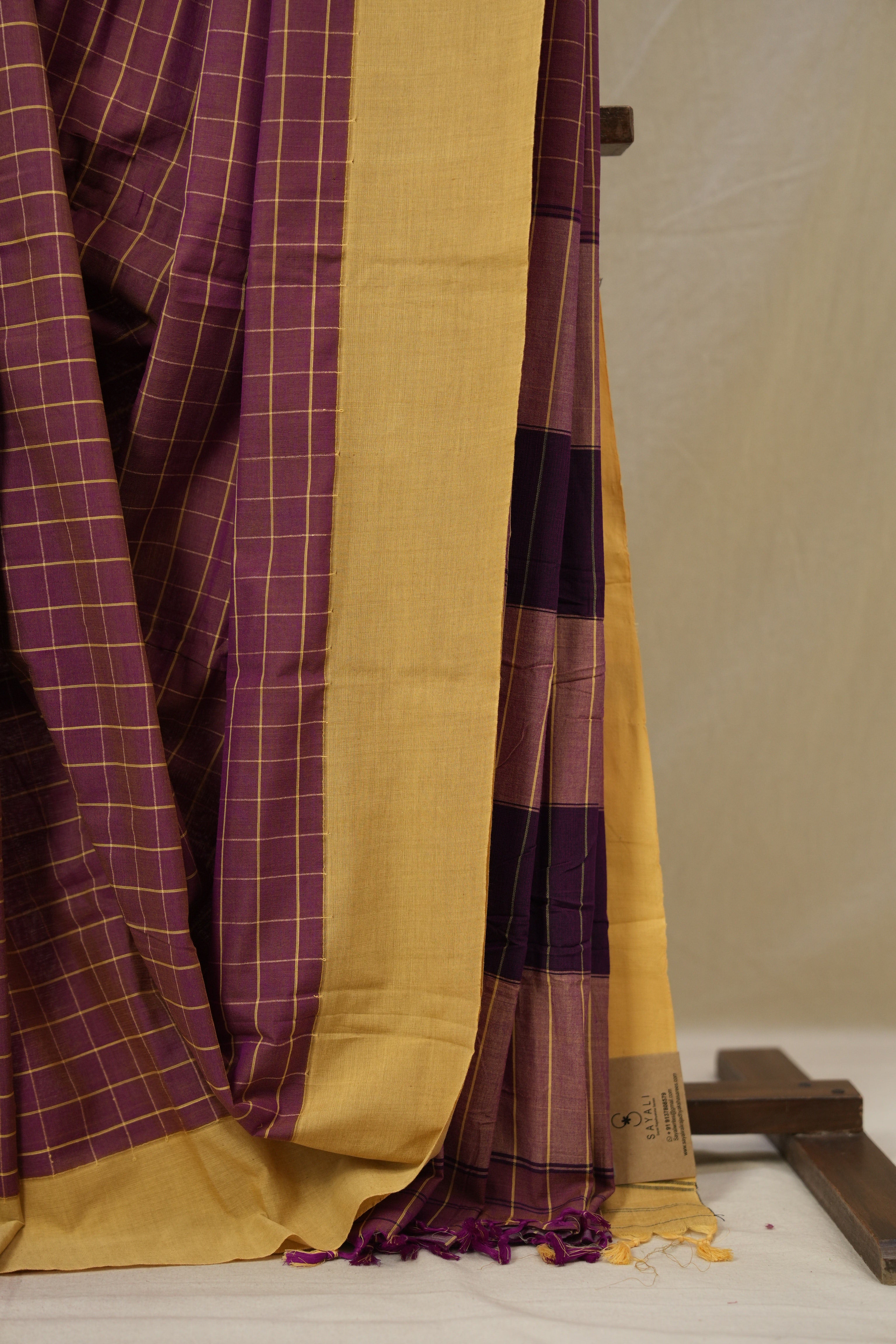 Plum Purple Cotton Ilkal Saree - SRPPCIS978