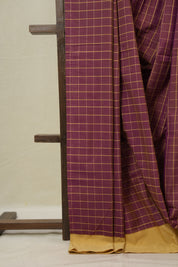Plum Purple Cotton Ilkal Saree - SRPPCIS978
