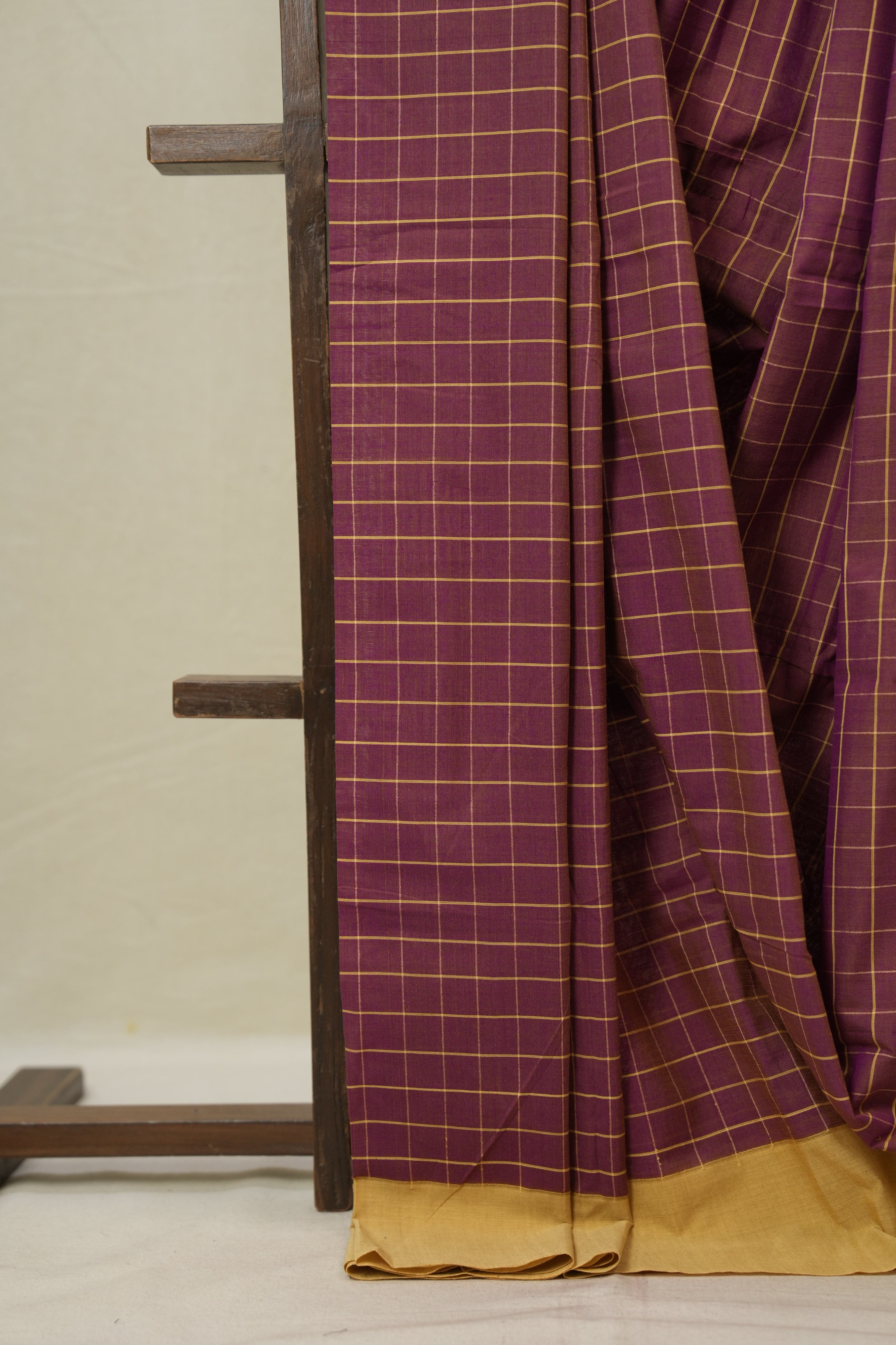 Plum Purple Cotton Ilkal Saree - SRPPCIS978