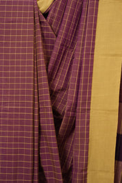Plum Purple Cotton Ilkal Saree - SRPPCIS978