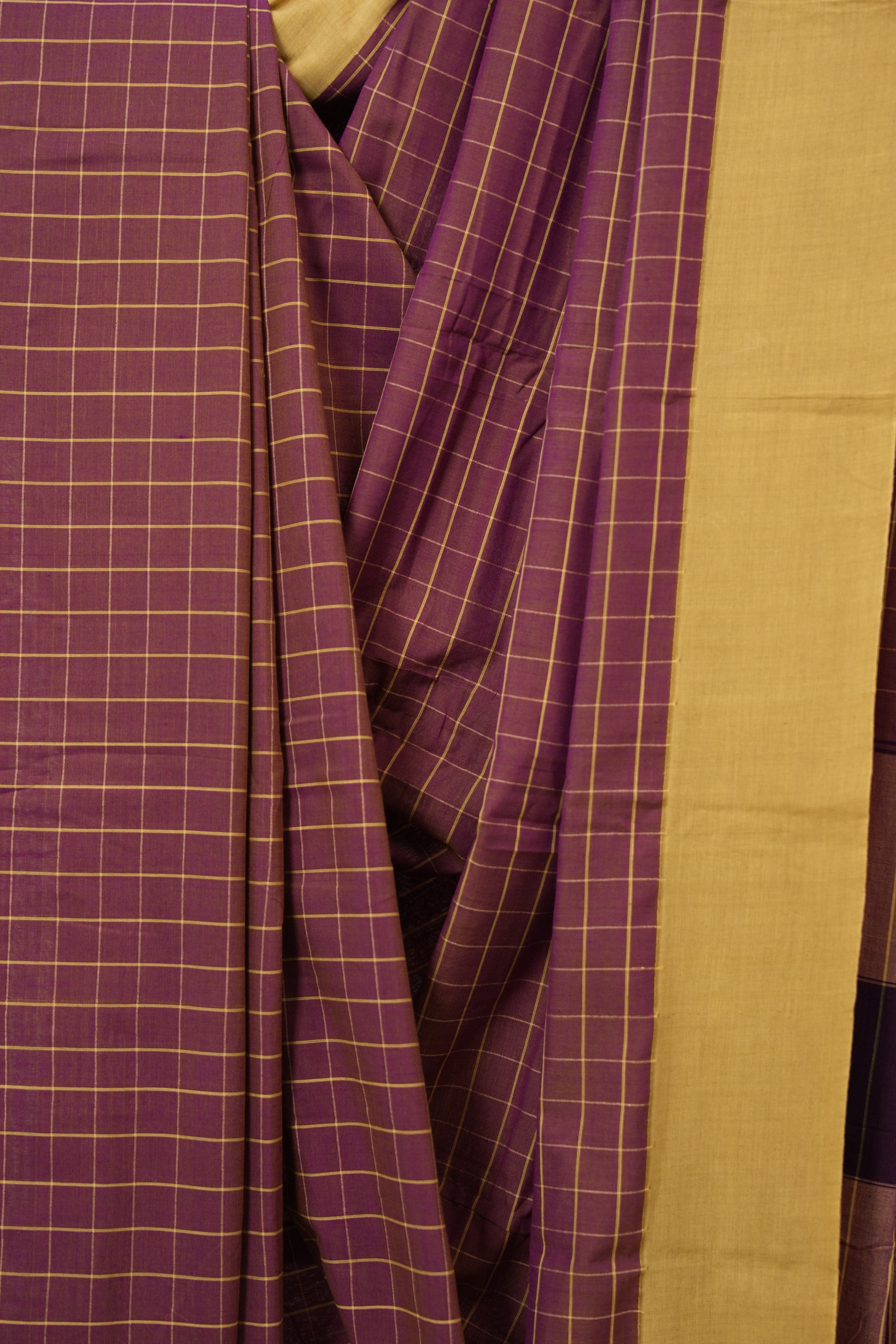 Plum Purple Cotton Ilkal Saree - SRPPCIS978