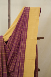 Plum Purple Cotton Ilkal Saree - SRPPCIS978