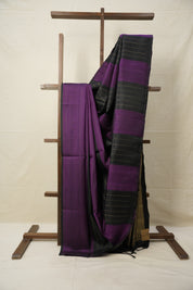 Purple Black Soft Silk Saree - SRPBSSS366