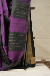 Purple Black Soft Silk Saree - SRPBSSS366