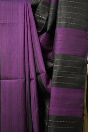 Purple Black Soft Silk Saree - SRPBSSS366