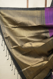 Purple Black Soft Silk Saree - SRPBSSS366