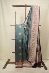 Teal Banarasi Silk Saree - SRTBSS982