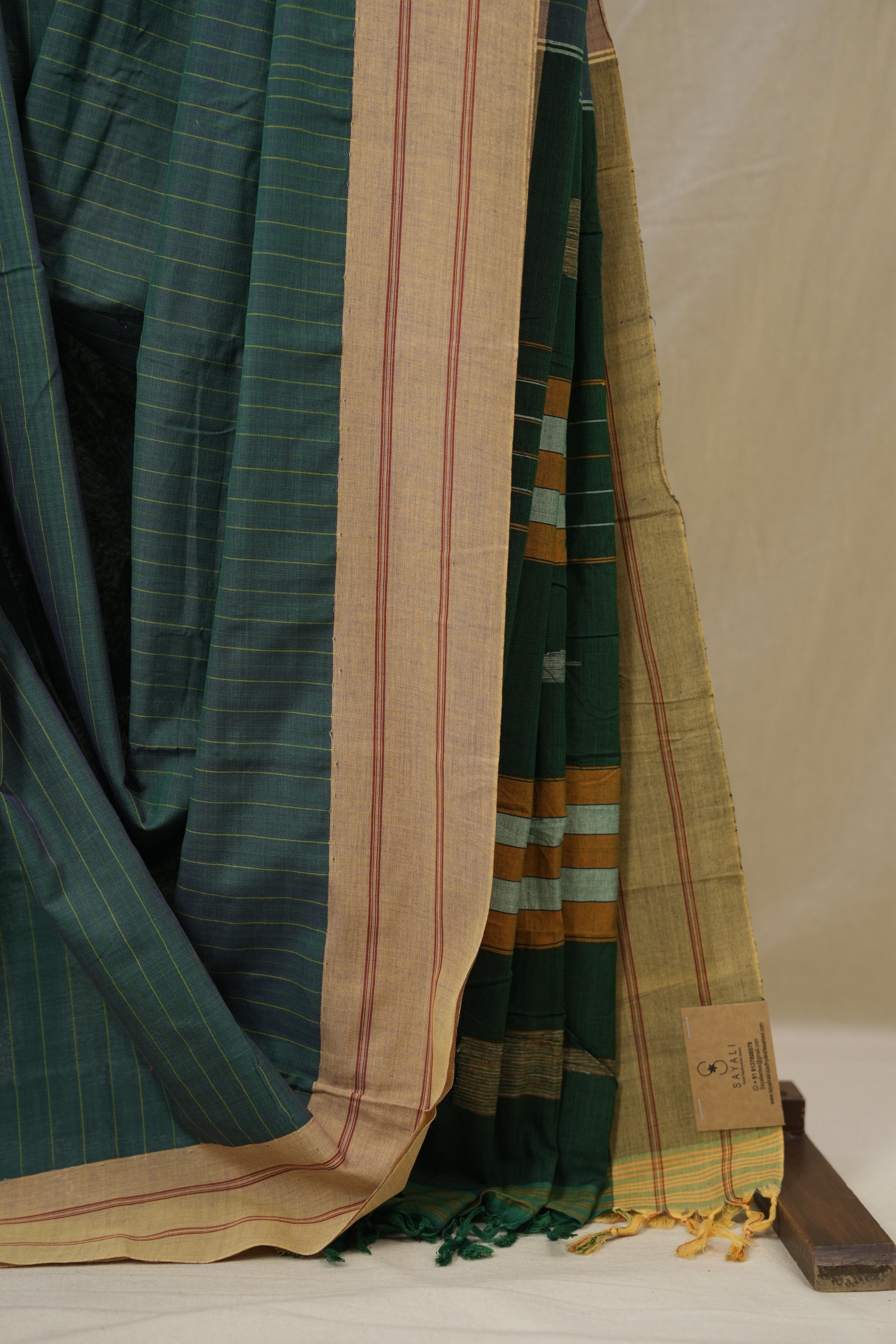 Teal Green Cotton Ilkal Saree - SRTGCIS980