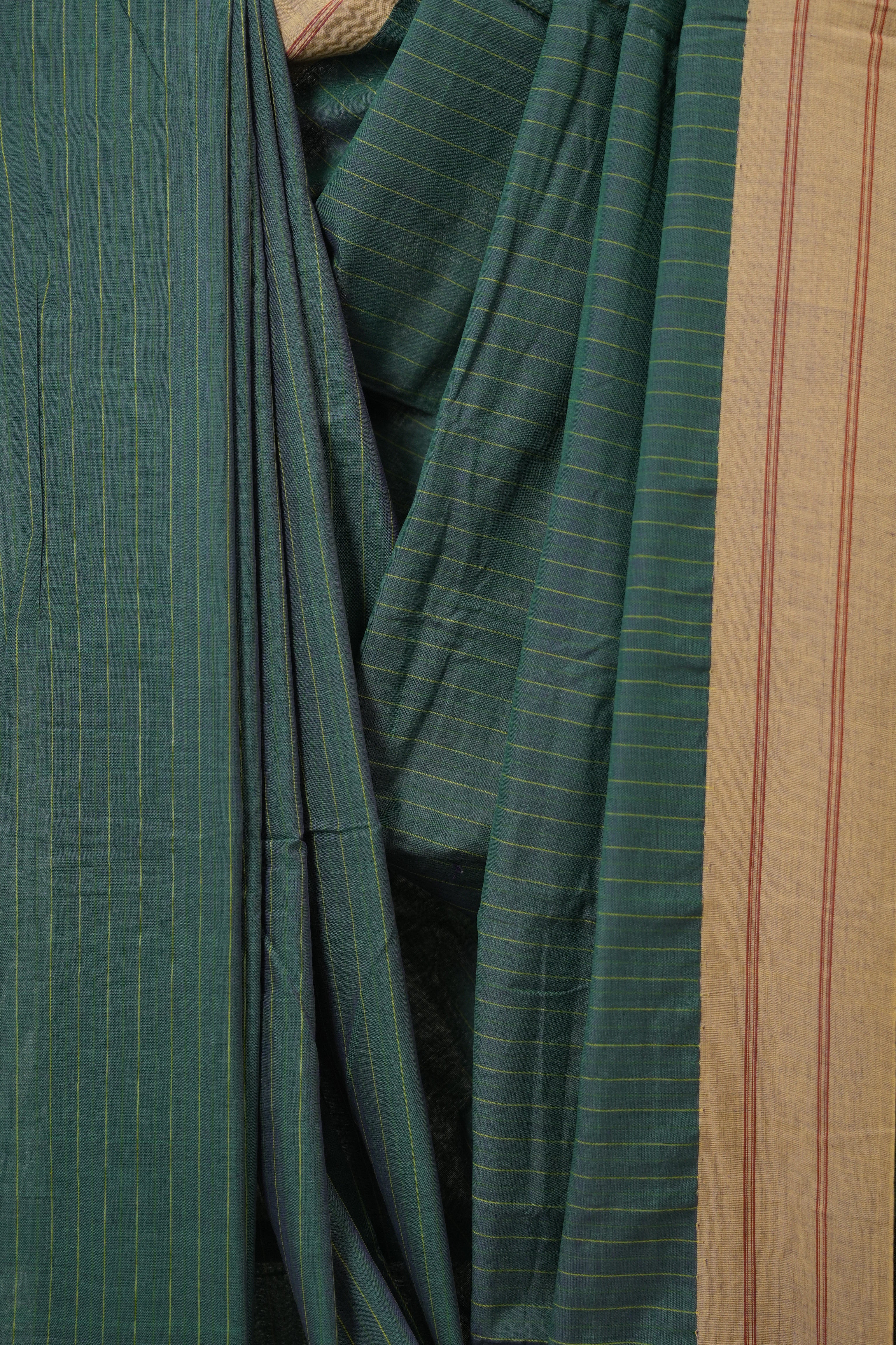 Teal Green Cotton Ilkal Saree - SRTGCIS980