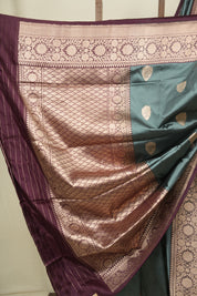 Teal Banarasi Silk Saree - SRTBSS982