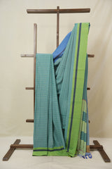 Sky Blue Cotton Ilkal Saree - SRSBCIS981