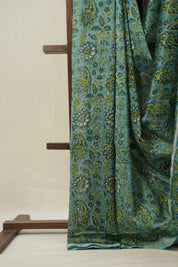 Aqua Green HBP Cotton Silk Saree With Chanderi Border - SRAGCSS1429