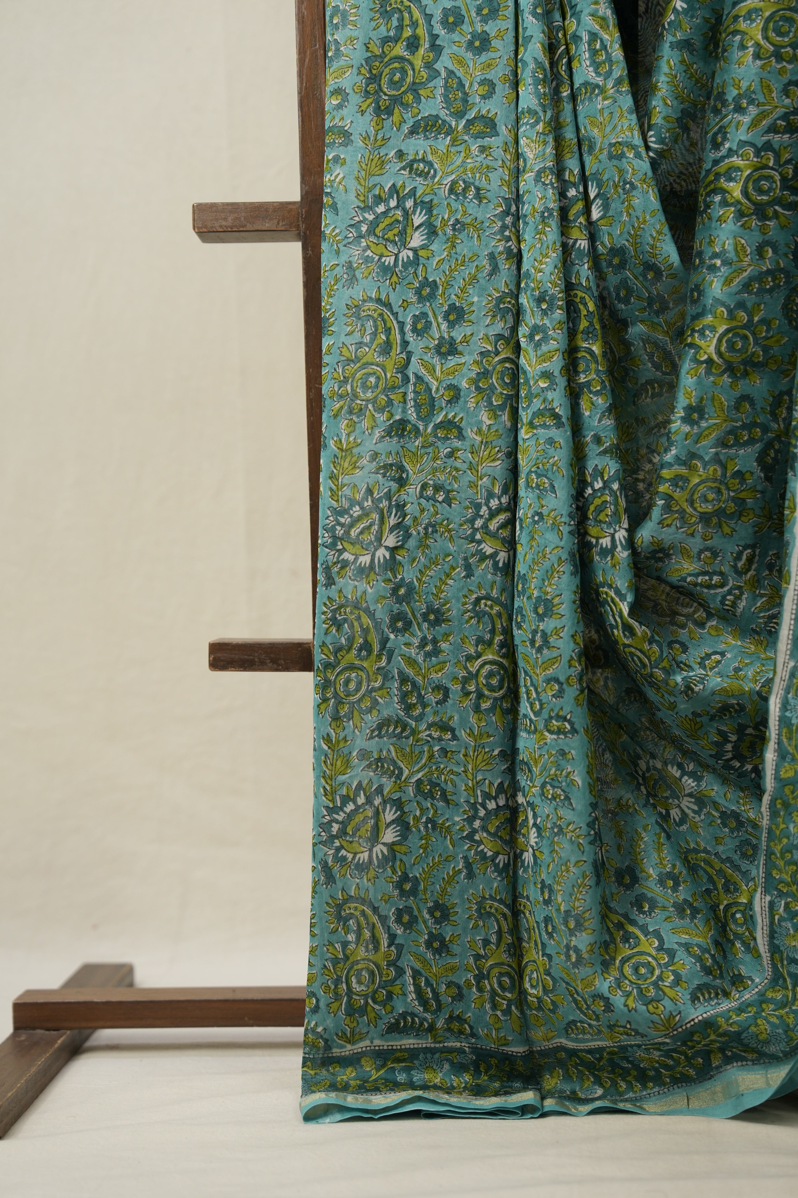 Aqua Green HBP Cotton Silk Saree With Chanderi Border - SRAGCSS1429