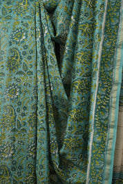 Aqua Green HBP Cotton Silk Saree With Chanderi Border - SRAGCSS1429