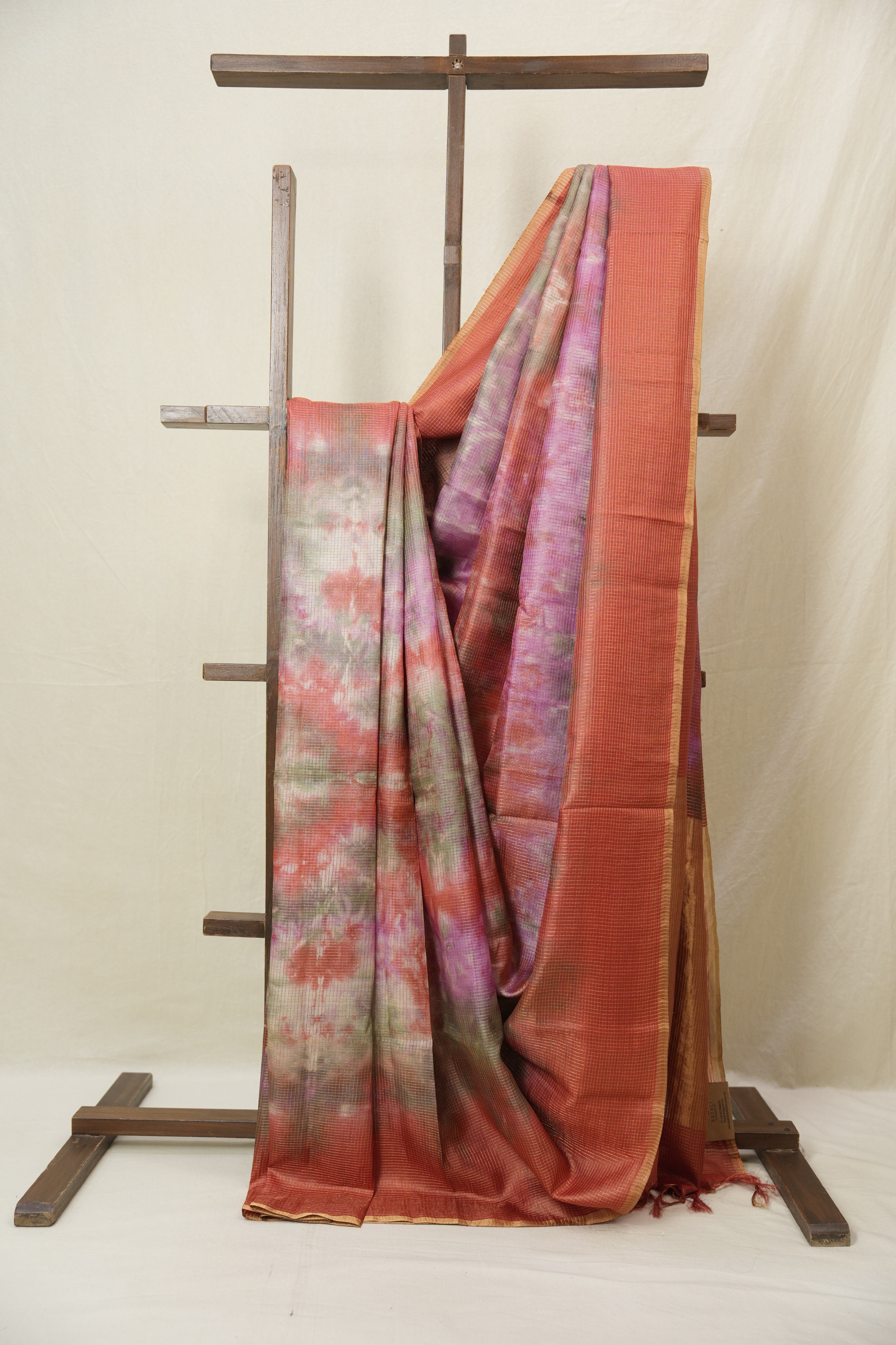 Red Multicolor Tussar Silk Saree - SRRMTSS1757