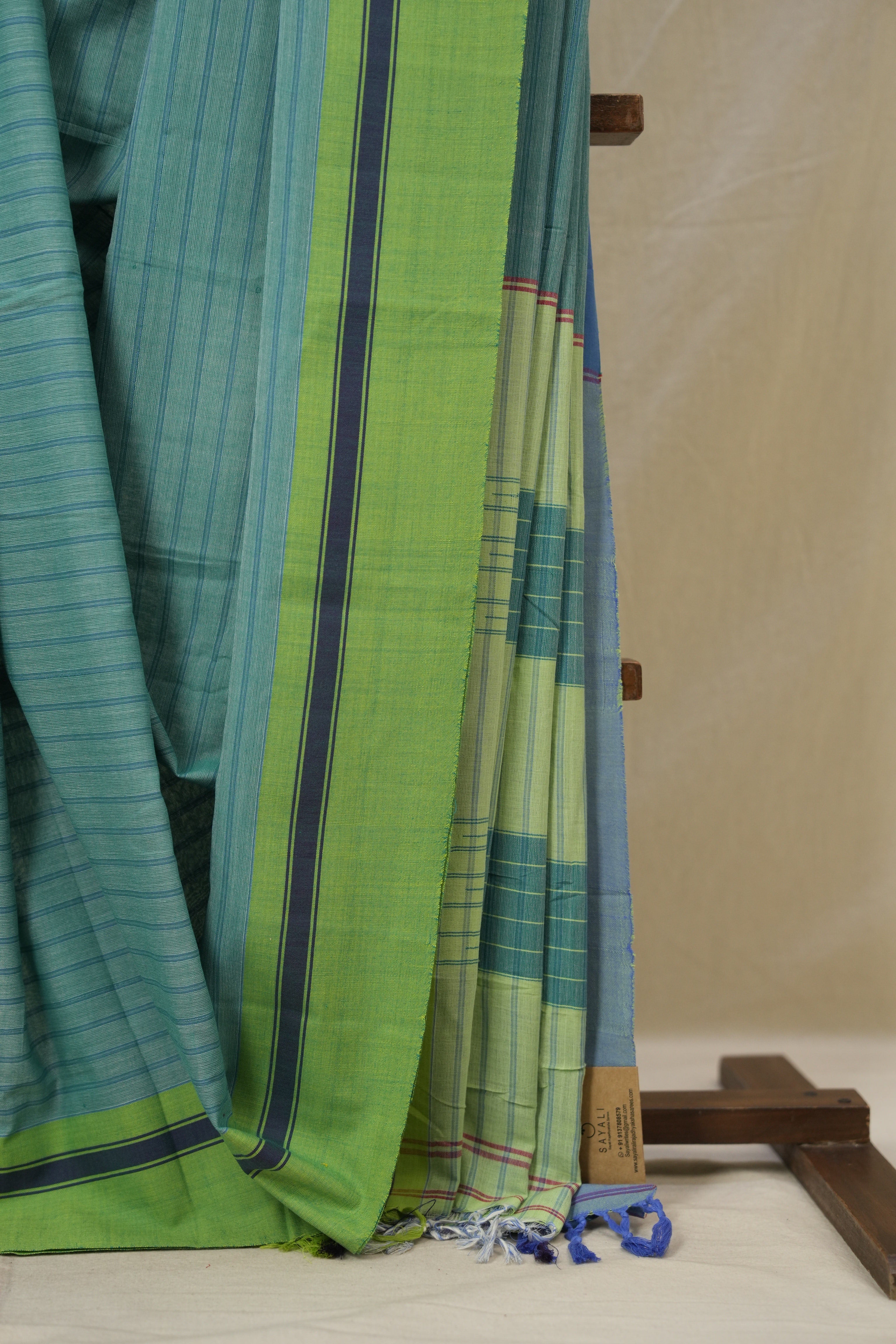 Sky Blue Cotton Ilkal Saree - SRSBCIS981