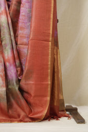 Red Multicolor Tussar Silk Saree - SRRMTSS1757