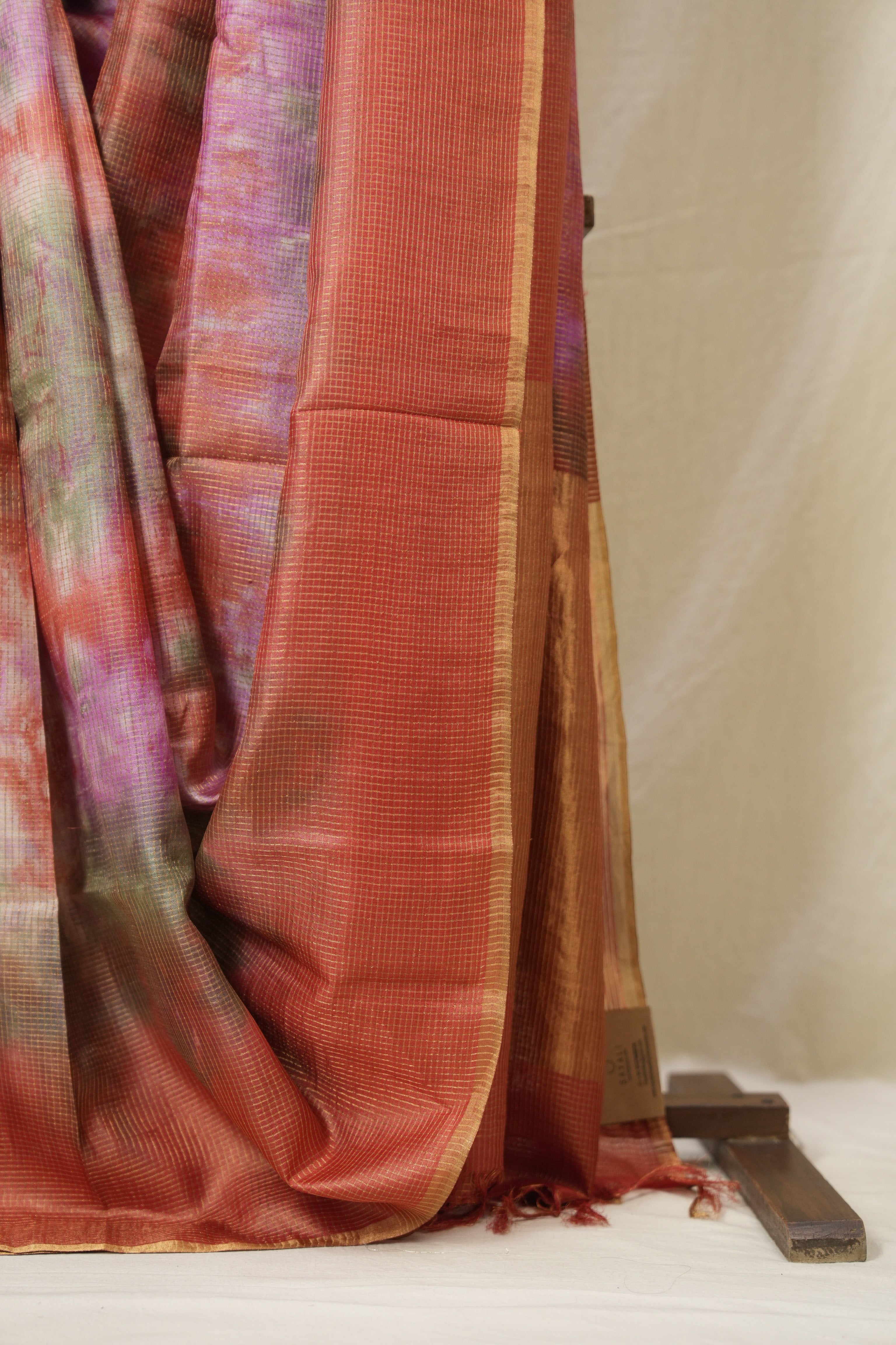 Red Multicolor Tussar Silk Saree - SRRMTSS1757