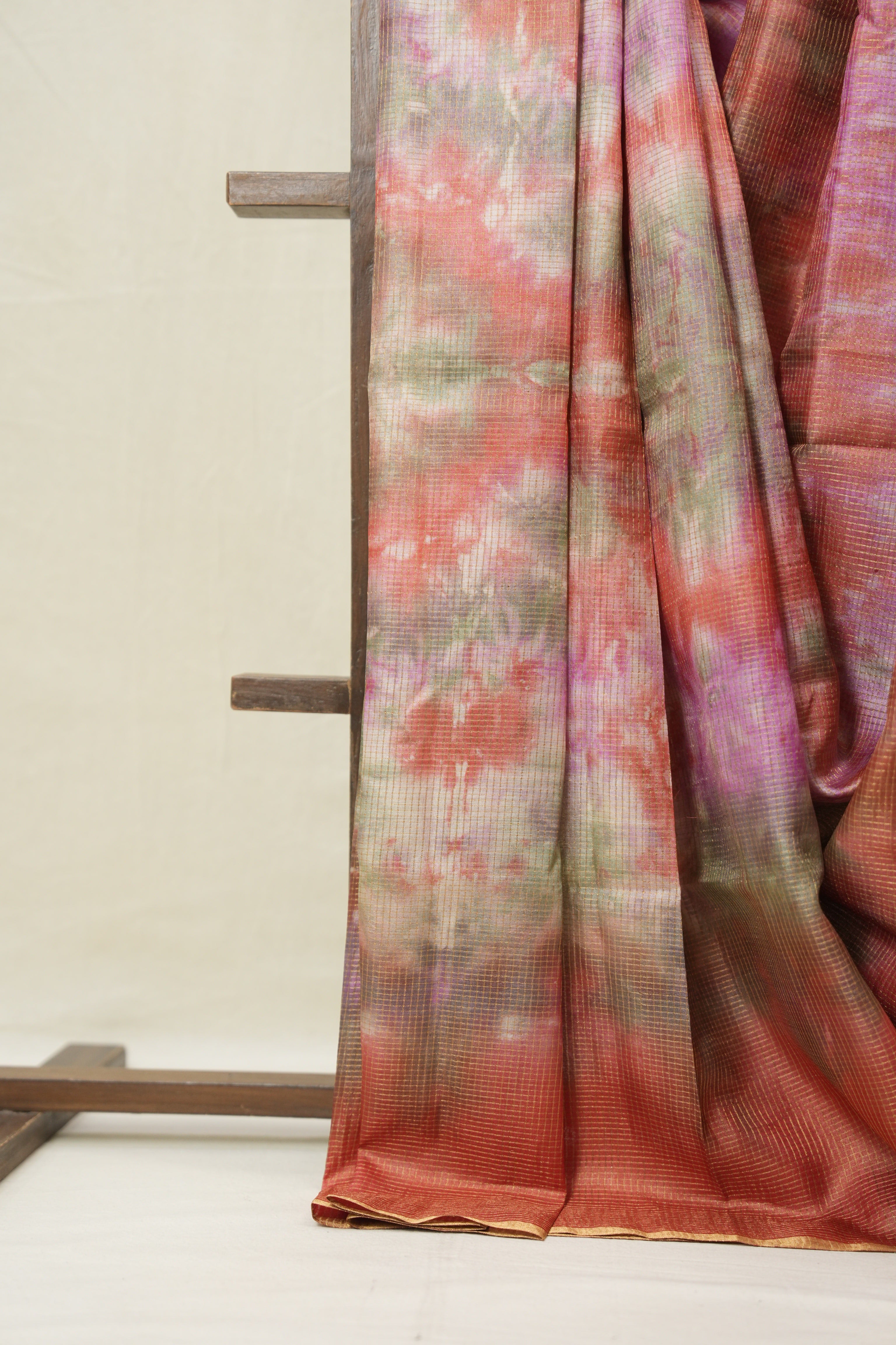 Red Multicolor Tussar Silk Saree - SRRMTSS1757