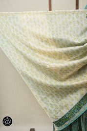 Aqua Green HBP Cotton Silk Saree With Chanderi Border - SRAGCSS1429