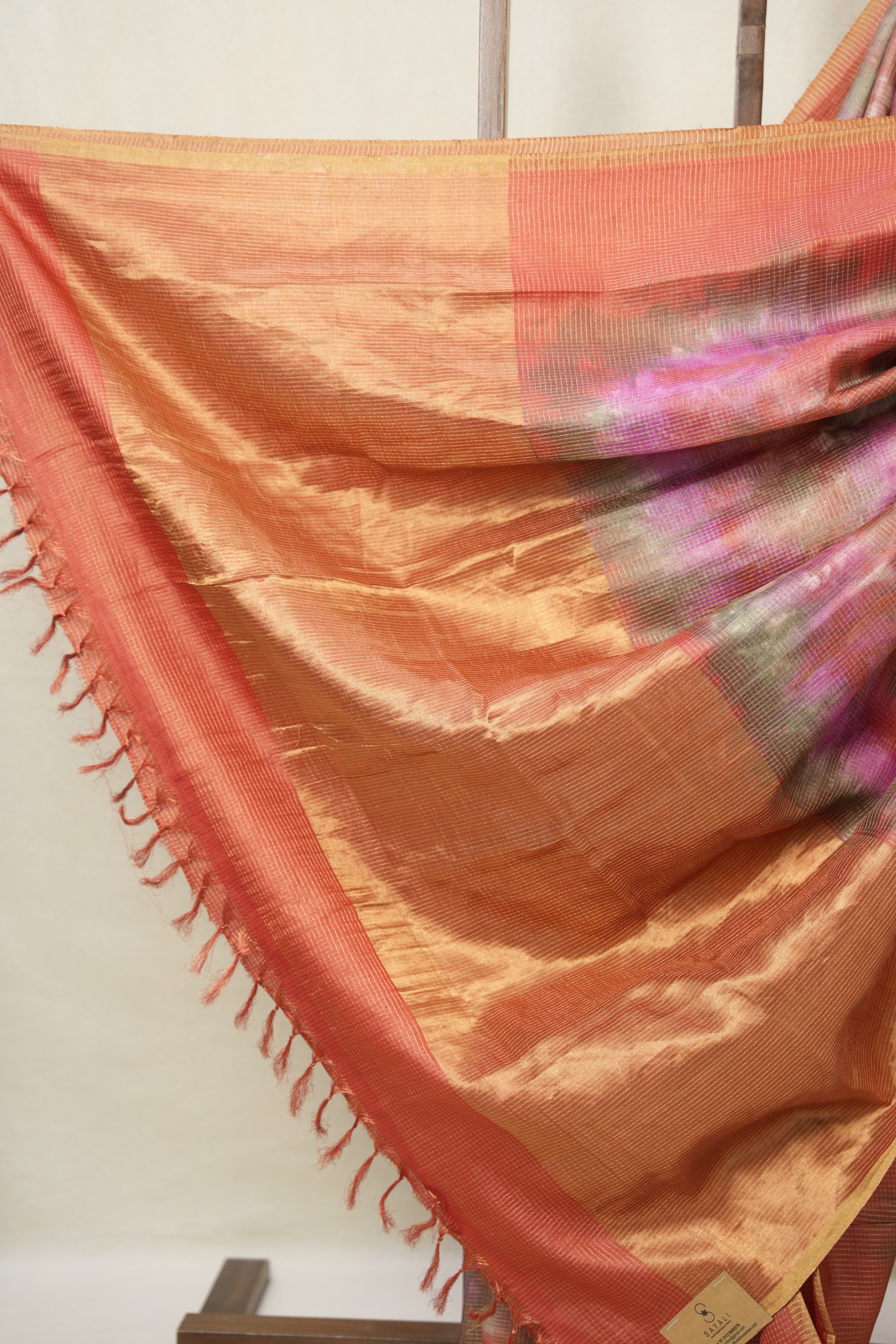 Red Multicolor Tussar Silk Saree - SRRMTSS1757