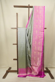 Grey Banarasi Silk Saree - SRGBSS988