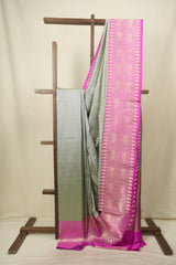 Grey Banarasi Silk Saree - SRGBSS988
