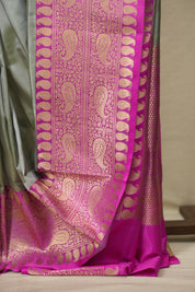 Grey Banarasi Silk Saree - SRGBSS988