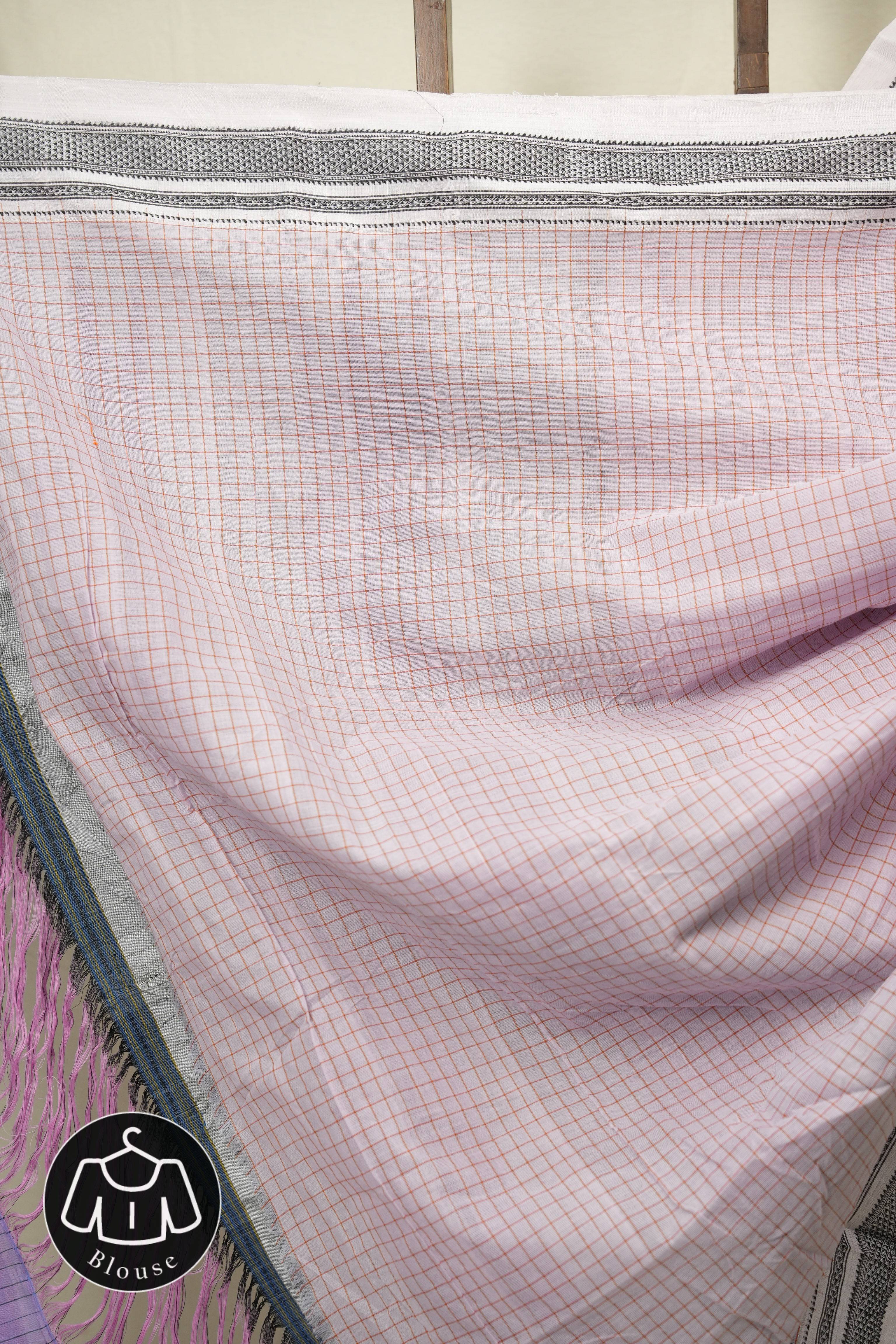 Baby Pink Cotton Ilkal Saree - SRBPCIS1018