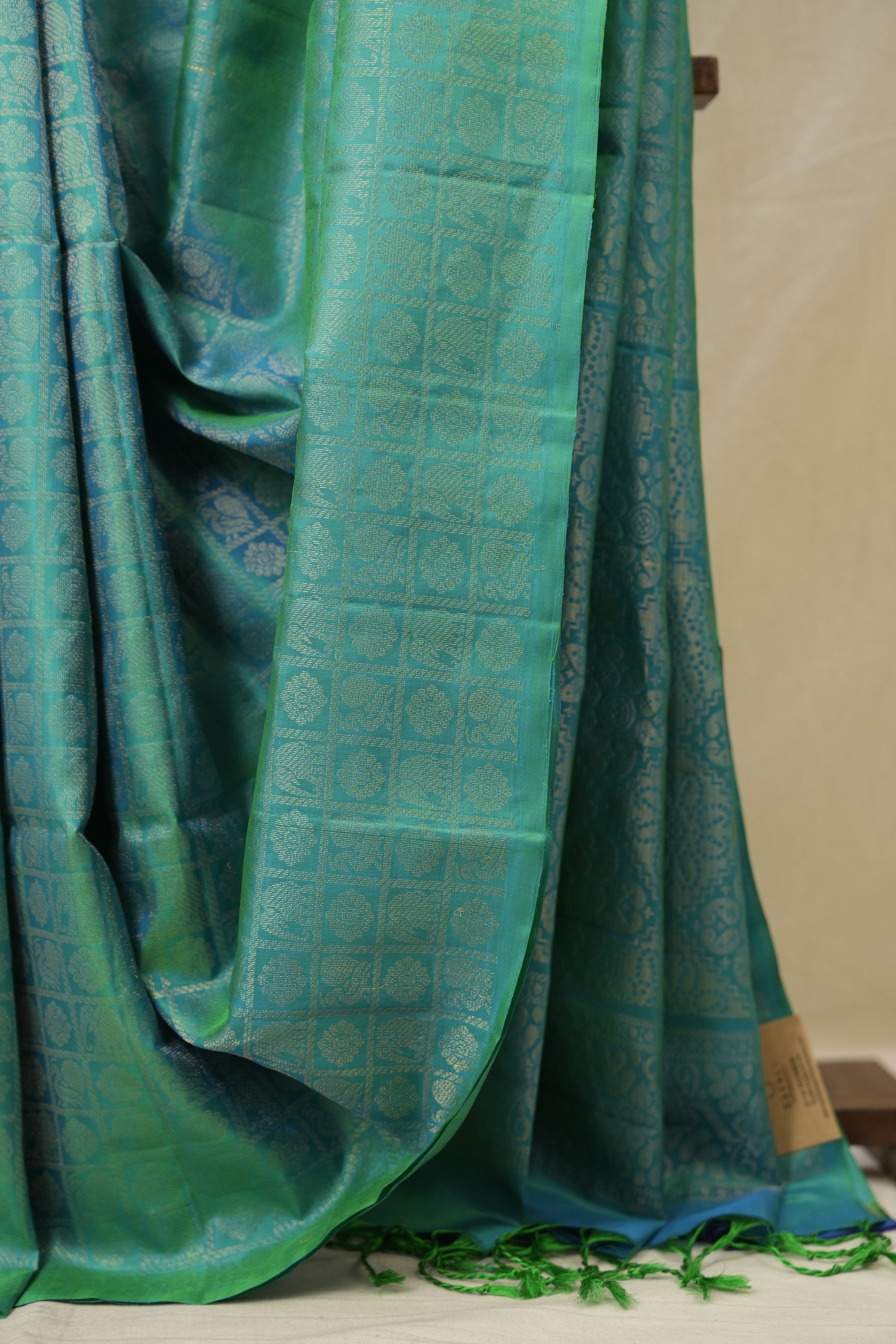 Two Tone Turquoise Soft Silk Saree - SRTTTSSS430
