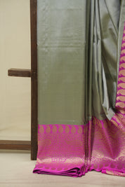 Grey Banarasi Silk Saree - SRGBSS988