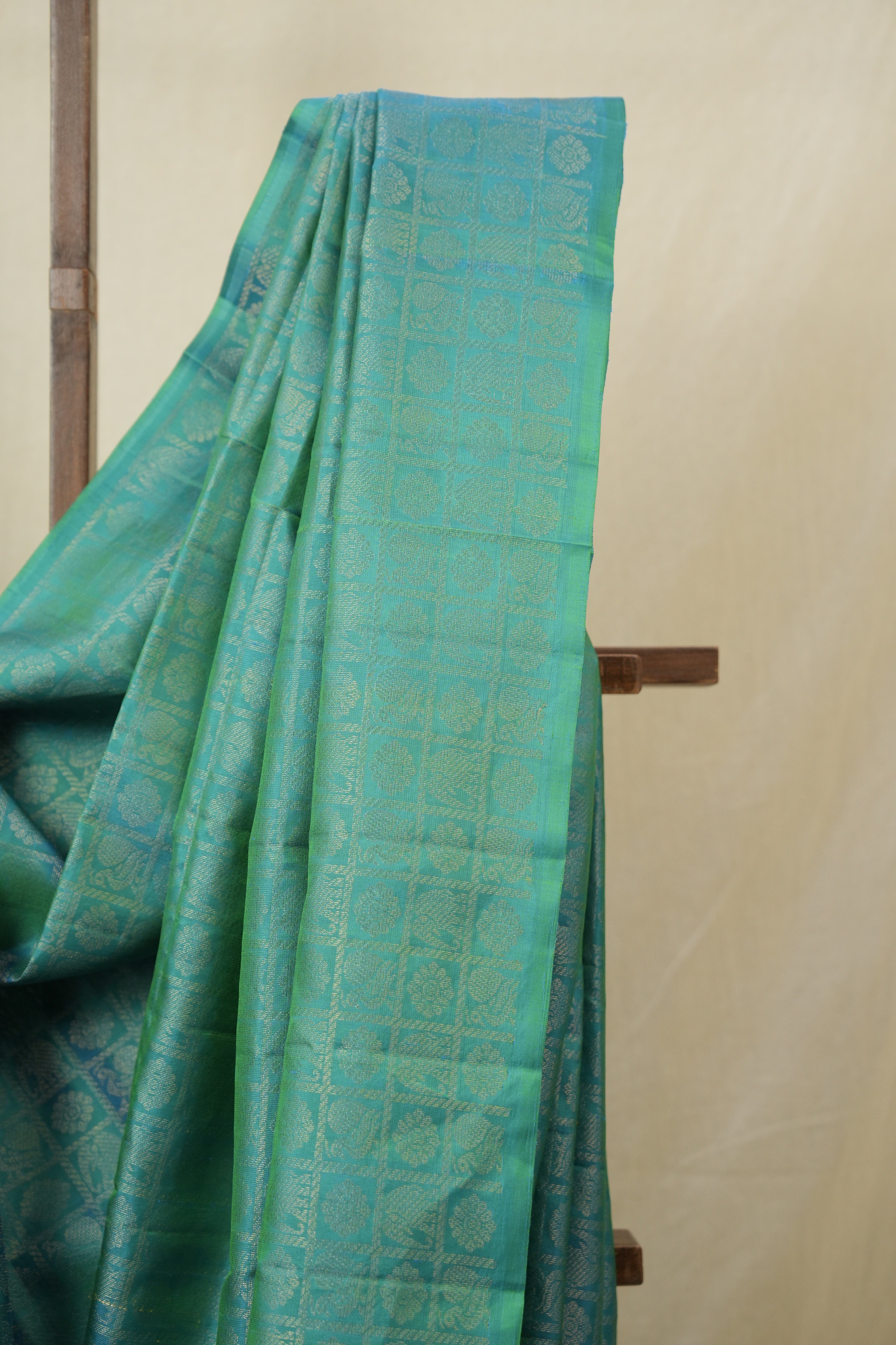 Two Tone Turquoise Soft Silk Saree - SRTTTSSS430