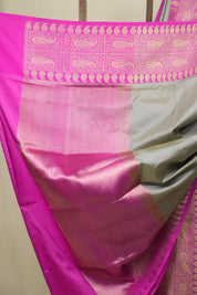 Grey Banarasi Silk Saree - SRGBSS988