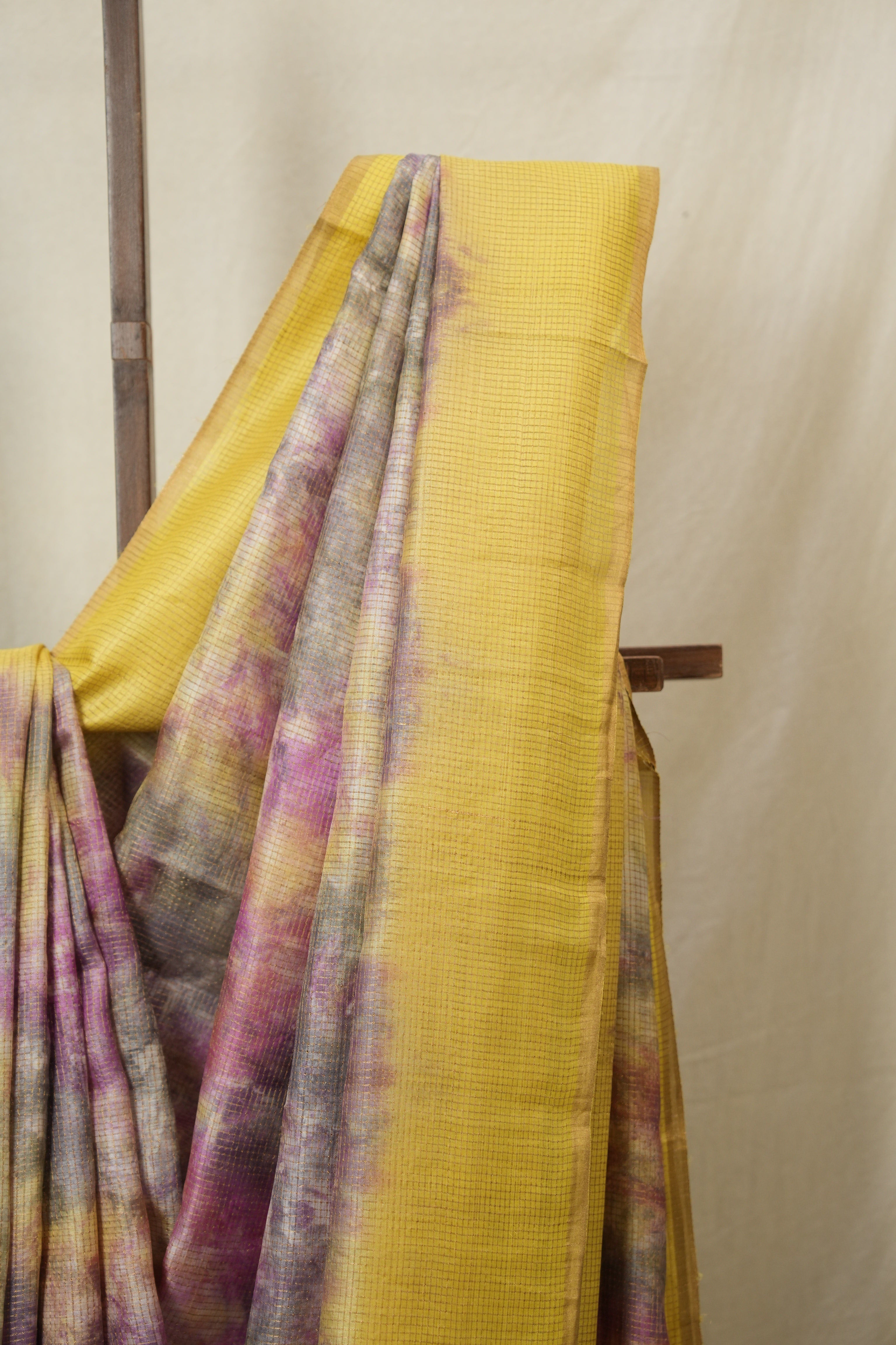 Yellow Multicolor Tussar Silk Saree - SRYMTSS1759