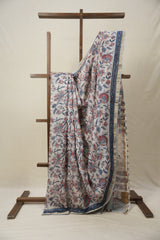 Off White HBP Cotton Silk Saree With Chanderi Border - SROWCSS1432