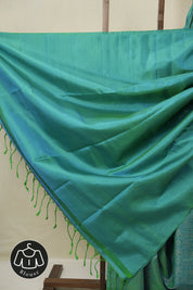 Two Tone Turquoise Soft Silk Saree - SRTTTSSS430