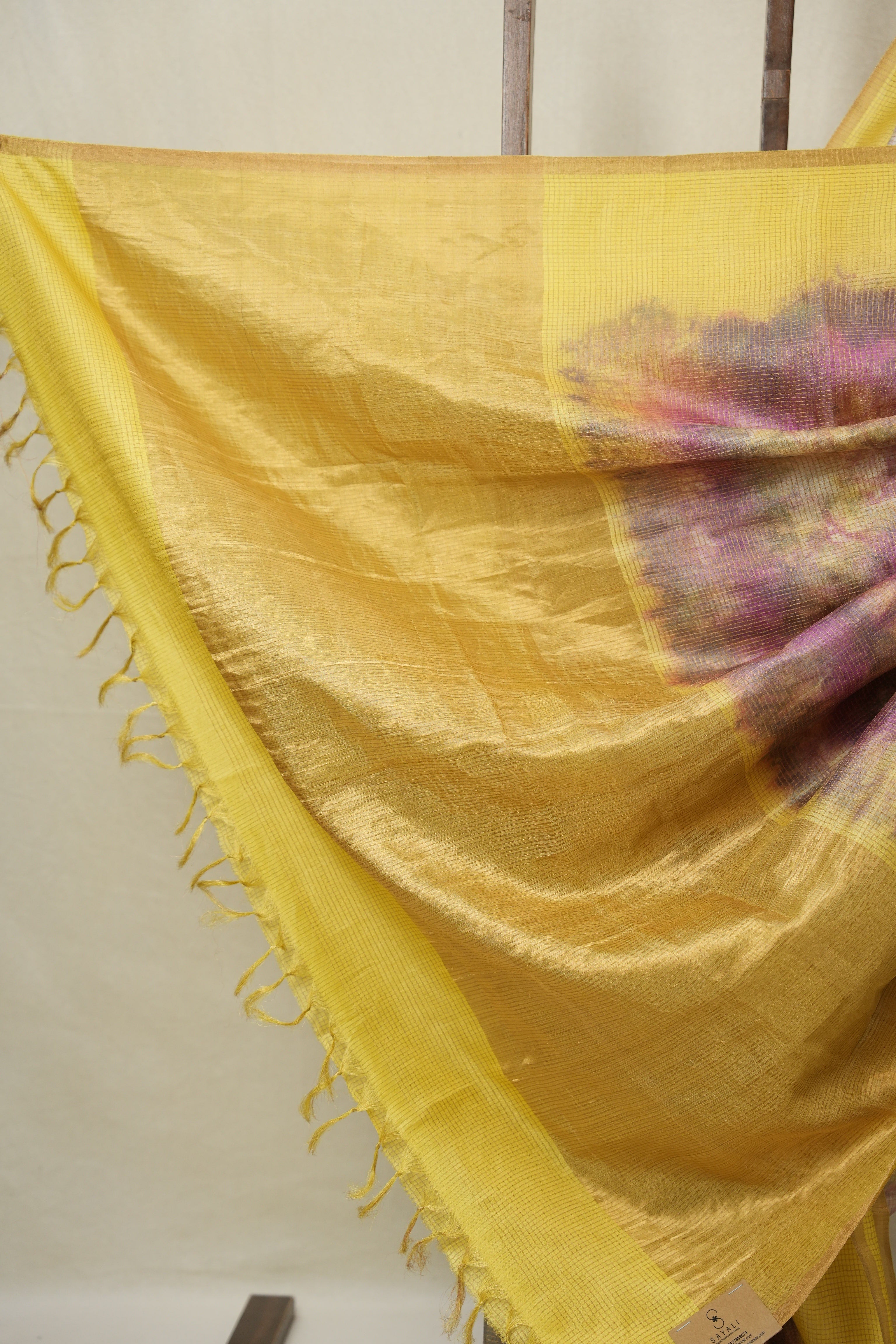 Yellow Multicolor Tussar Silk Saree - SRYMTSS1759