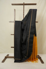 Black Soft Silk Saree - SRBSSS429