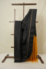 Black Soft Silk Saree - SRBSSS429