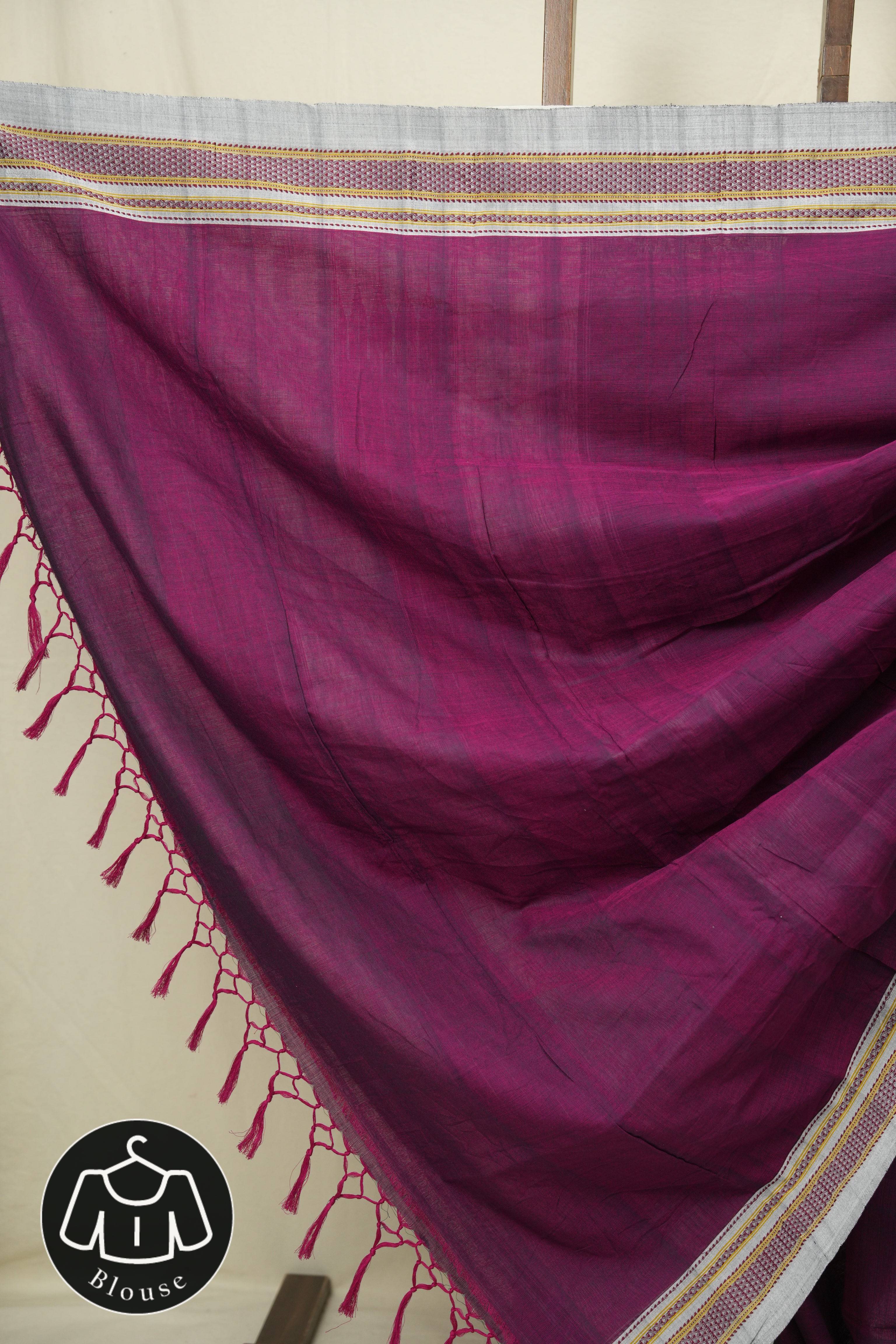 Magenta Cotton Ilkal Saree - SRMCIS1006