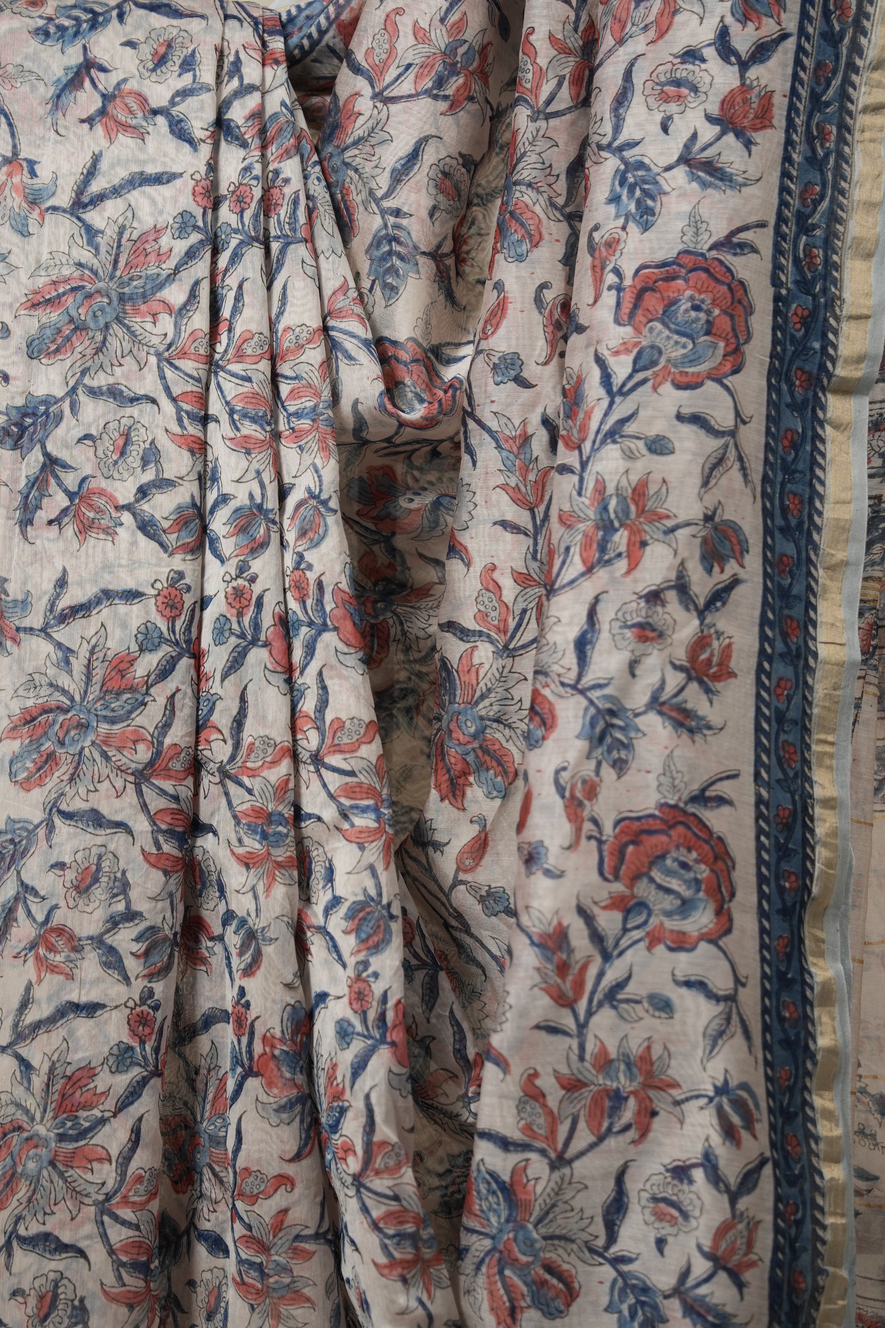 Off White HBP Cotton Silk Saree With Chanderi Border - SROWCSS1432