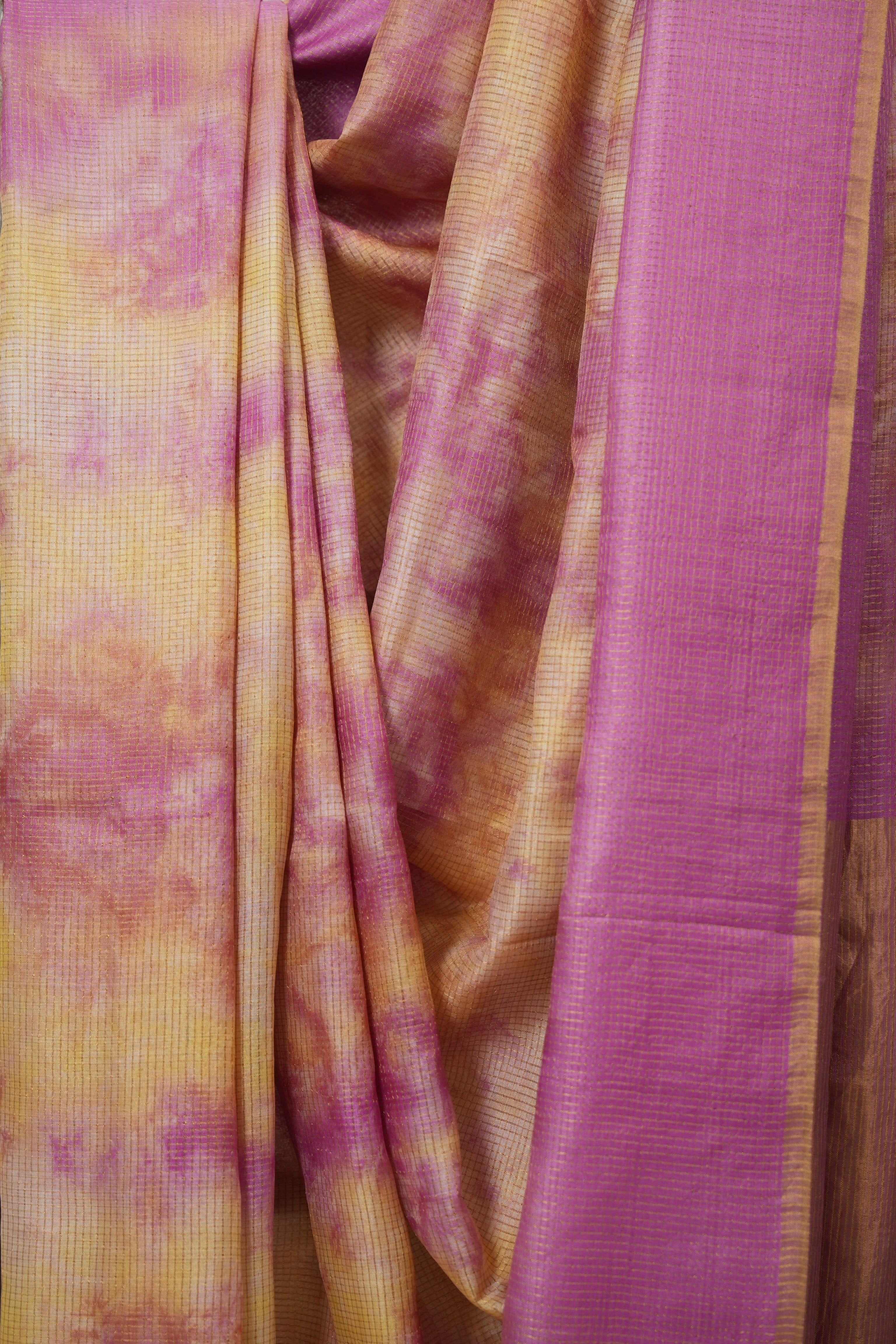 Pink Multicolor Tussar Silk Saree - SRPMTSS1761