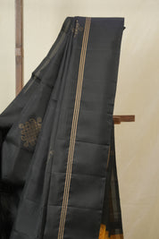 Black Soft Silk Saree - SRBSSS429